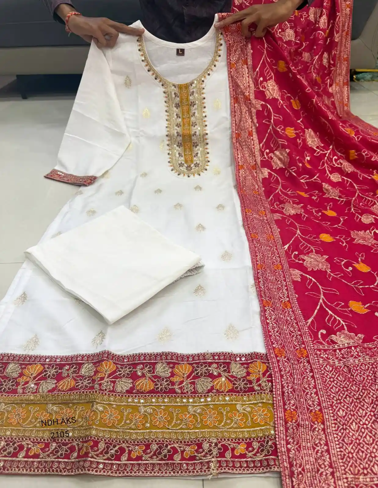 Ethnic Embroidered Salwar Suit Set with Designer Dupatta.